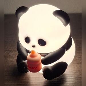 NIB panda night light up dimmable rechargeable silicon lamp for kids